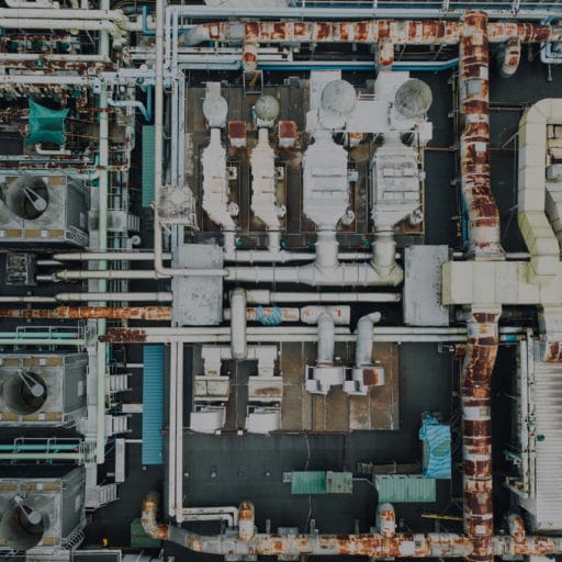 aerial photo of industrial pumps facility